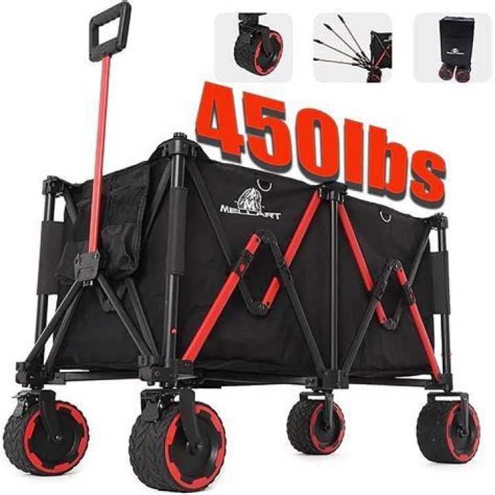 Large Wheeleez Heavy Duty Folding Beach Cart with Big Wheels Wagon